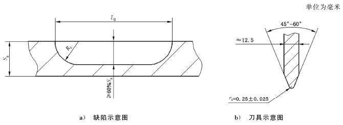 图 1 缺陷和刀具示意图