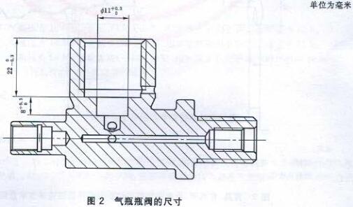 图2气瓶阀的尺寸