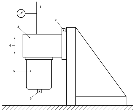 图 2 机油滤清器振动疲劳试验台布置图：第二次方向