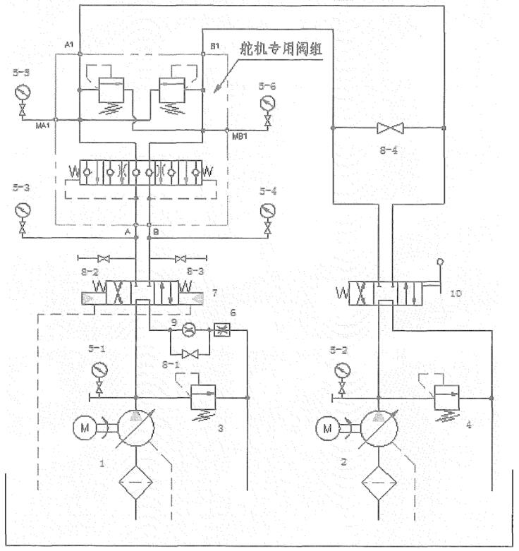 图 2 平衡阀组出厂试验液压原理图